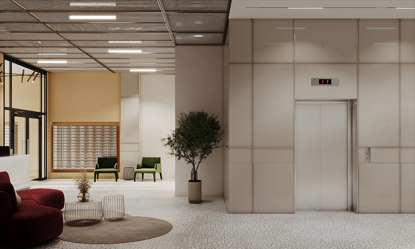 Интерьеры МОП 4-й очереди сити-квартала "Инские холмы"